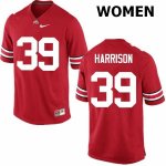 NCAA Ohio State Buckeyes Women's #39 Malik Harrison Red Nike Football College Jersey GJG0845TS